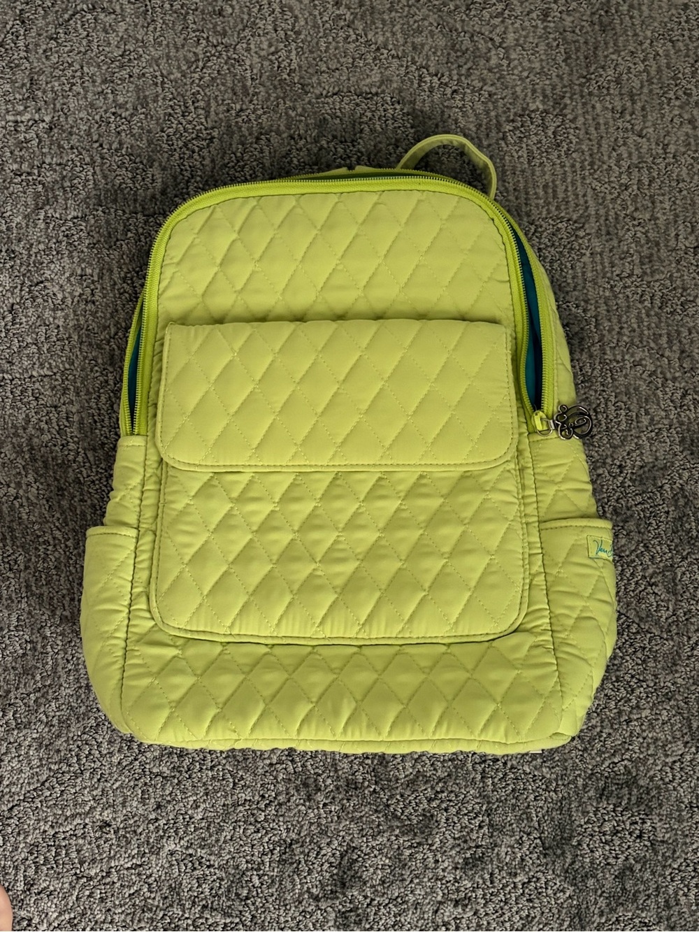 Vera Bradley Quilted Lime Green Backpack